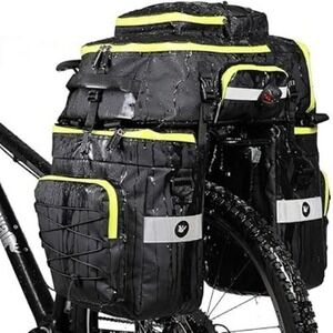 Rhinowalk Bicycle Pannier Rack Bag 3-in-1 Saddle, Laptop & Shoulder Bag Waterpro